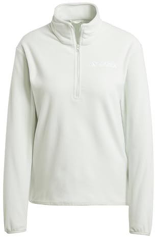 adidas Donna Terrex Multi Essentials Half Zip Fleece Jacket, linen green, XS