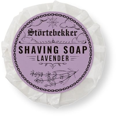Störtebekker Premium Sapone da rasatura (Lavanda) - per una ricca schiuma da barba - Perfetto per la rasatura con rasoio di sicurezza e rasoio a lama dritta - vegano - fatto a mano (70g, 1pc.)