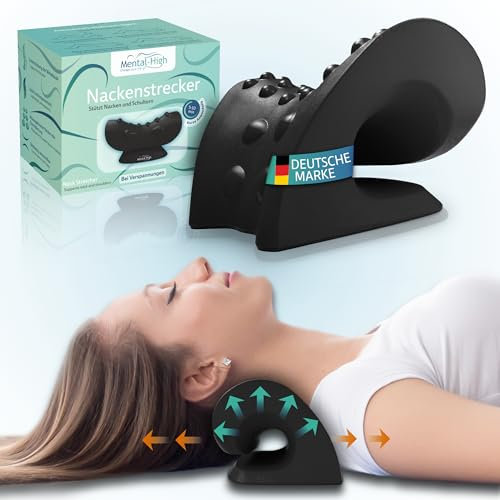 Mental-High® Nackenstrecker – Orthopädisches Nackentrainingsgerät zur Haltungskorrektur & Schmerzlinderung – Ergonomische Nackenstütze für Entspannung & HWS-Entlastung