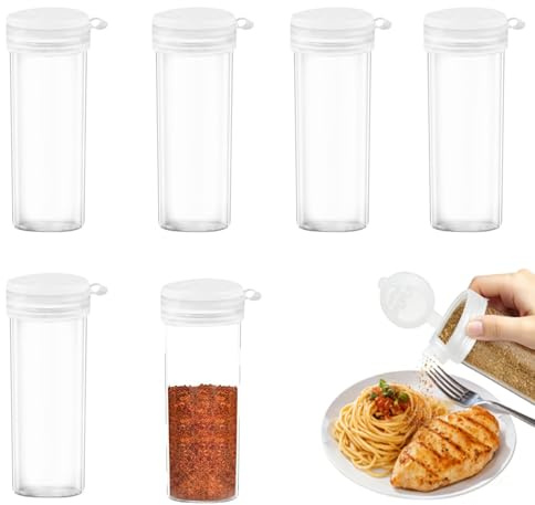 6-Stück mini Salzstreuer Anzug für Die Brotdose for universal with Kleiner Lid 6 Gramm salz und Pfefferstreuer Klein and Reisegewürzglas mini salzstreuer für Die brotdose Bento Box,Gewürzstreuer,