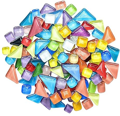 ifundom Glasmosaik Fliesen Für Diy Handwerk Kristall Glas Fliesen Zum Selberbasteln Geeignet Für Bilderrahmen Tische Und Bastelprojekte