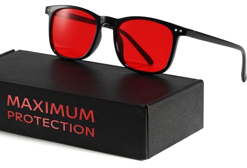 TIJN Sleep Glasses Blue Green Light Blocking Dual AR Coatings Amber Lens for Computer Gaming Screen Fatigue & UV Protection