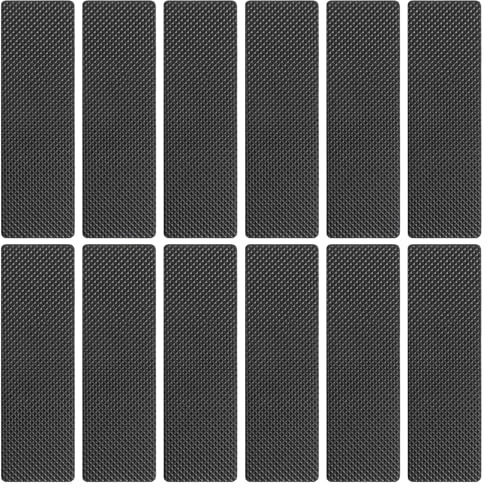 Lnngub 12 Stück Antirutsch Pads, 5mm Dicker Anti Rutsch Pad Selbstklebend 14,5x4,7 cm Eva Anti Rutsch Aufkleber für Tische, Stühle, Bücherregale, Sofas, Betten, Elektrogeräte, Kunsthandwerk (Schwarz)