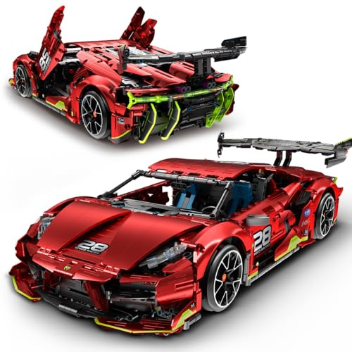 HiWEEGO Tecnica Kit di Costruzione di Auto Telecomandata – Scala 1:10 2.4 GHz Ricaricabile Auto da Drift da Corsa 2202 Parti Modello di Auto da Corsa Giocattolo da Costruire per Bambini Adolescenti