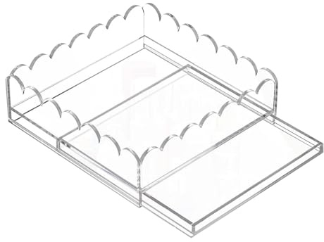 Bandeja de acrílico para exposición, bandeja de exhibición con cajón para obras de arte, organizador transparente para escritorio, decoración para tocador, salón, dormitorio, baño o cocina
