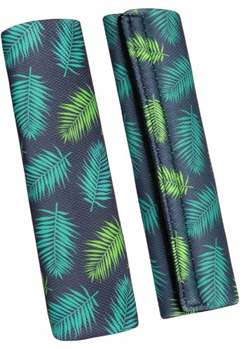 AYBUY 2 Pièces Protege Ceinture de Securite, (Feuilles tropicales)