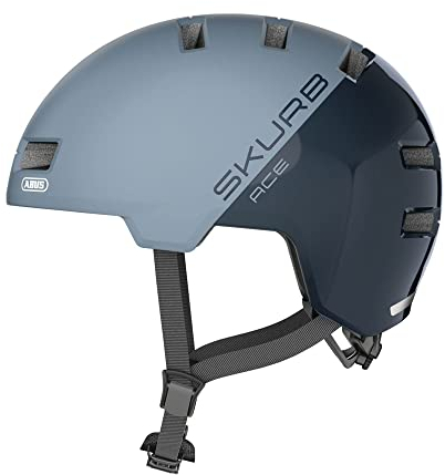 ABUS Stadthelm Skurb ACE - Stylischer Fahrradhelm im Alltag, beim Skaten, BMX-Fahren oder Longboarden - Hellblau/Dunkelblau, Größe S