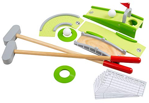 Bigjigs Toys, Crazy Golf Set, Wooden Toys, Mini Golf, Kids Golf Set, Crazy Golf Set for Kids, Garden Games, Outdoor Games for Kids, Kids Outdoor Toys