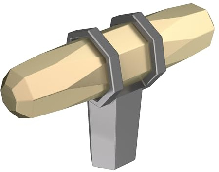 Amerock | Cabinet Knob | Golden Champagne/Black Chrome | 2-1/2 inch (64 mm) Length | London | 1 Pack | Drawer Knob | Cabinet Hardware