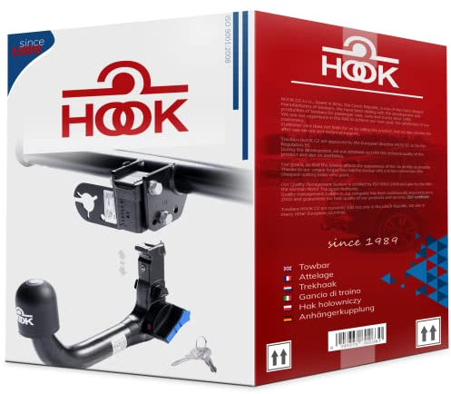 Hook vertikal abnehmbare AHK Anhängerkupplung kompatibel mit Mercedes-Benz C-Klasse S205 Kombi 04.2014-2021 + universell Elektrosatz 7-polig