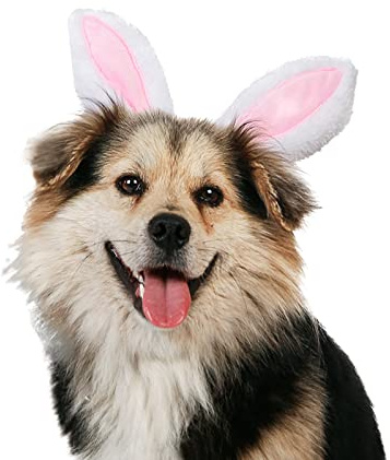 Yuyeran Christmas Pet Headband Fluffty Bunny Ears Headband Easter Party Puppy Headwear Supplies for Cat Dog (L)