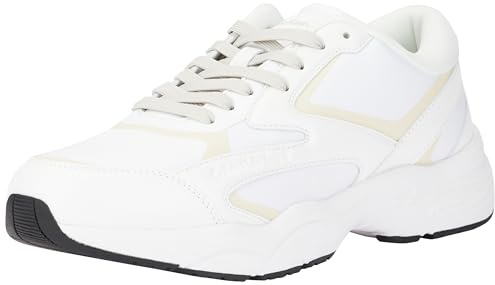 Calvin Klein Baskets Homme Retro Tennis Low Multilayer Chunky, Blanc (B White/O Mushroom), 40
