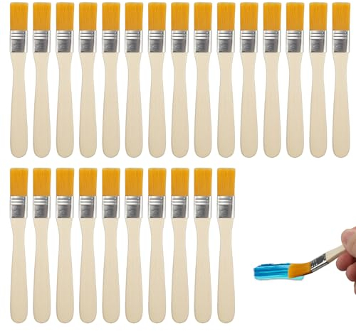 suaywo 50 Stück Flachpinsel mit Holzgriff Leicht und Langlebig Malerpinsel Set Lasurpinsel Set Multifunktional Pinsel Set für DIY, Kreidefarbe, Kunst Malerarbeiten, Wandfarbe Lacke