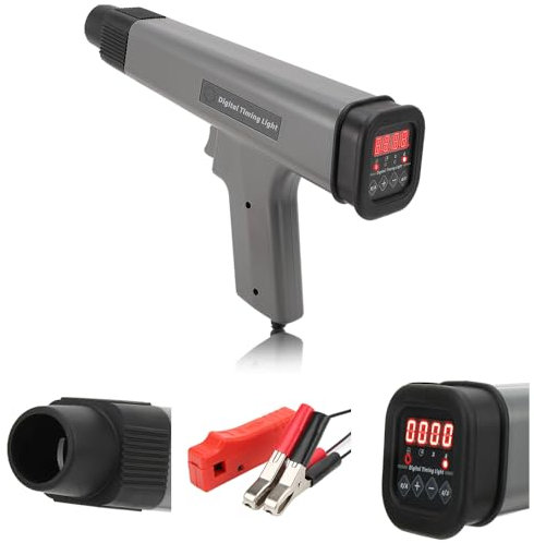 WODHMIEY Zündlichtpistole mit LED-Digitalanzeige, 12V Timinglampe. Geeignet für Zwei- und Viertaktmotoren in Autos, Motorrädern und Booten. Ideal zur Zündzeitprüfung, Ergonomisches Pistolengriffdesign