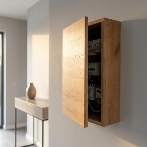 Générique Cache Tableau Électrique, Cache Compteur Électrique, Coffret d’Habillage Tableau Électrique – H 95 cm, L 35 cm, P 14 cm – Bois
