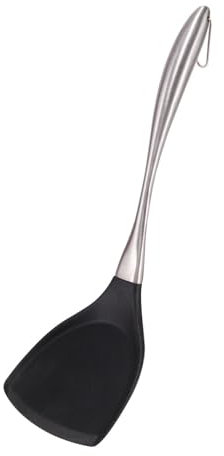 Köksredskap nonstick pan sked silikon köksutrustning set rostfritt stål ihåligt handtag soppsked durkslag/733(430 Black Shovel)