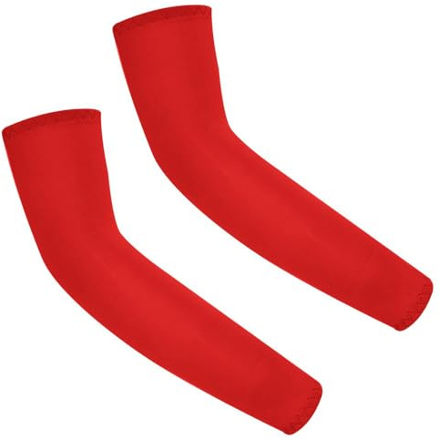 Anevous 1 paire de manchettes pour enfant, unisexe, manchons d'été, protège-bras anti-UV, manches de protection solaire, manchons de compression pour volley-ball, football, filles, garçons, rouge, M(8
