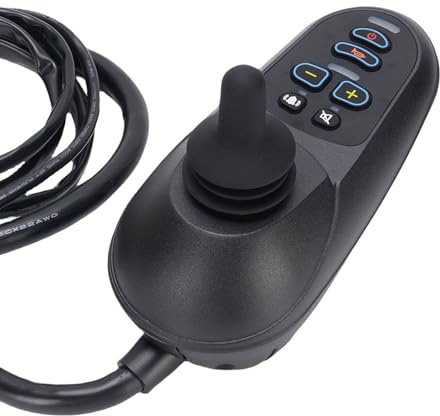 YDuupxe Electric Controller with Joystick, Ergonomic ABS Material, High Sensitivity Control for Smooth Starts, Compatible with Wheelchairs and Robots