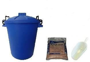 KetoPlastics 50 Litre COLOURED DOMESTIC GRIT ROCK SALT BIN Dustbin De-Ice 50L Storage Container (BLUE)