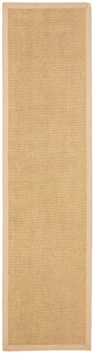 carpetfine Sisalteppich Läufer Beige 70x200 cm | Moderner Teppich für Wohn- und Schlafzimmer