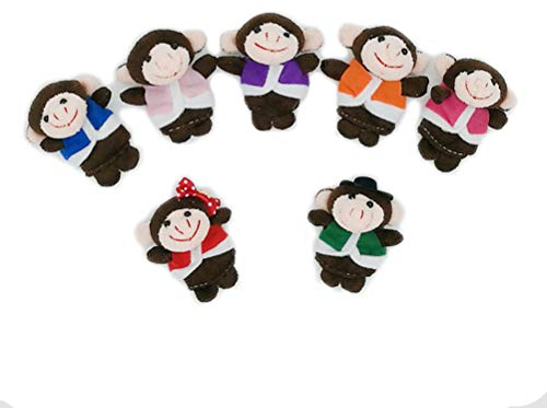 Wopohy Monkey Fingerpuppen - Fünf kleine Affen springen auf das Bett - Baby AFFE und Eltern Puppenspielzeug Kinderreim Fingerpuppen Eltern-Kind-Spielspielzeug für Kinder