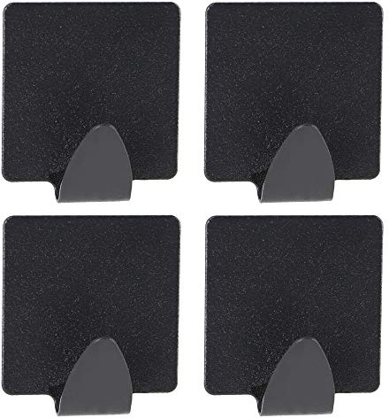 KADAX Selbstklebende Haken aus Metall, Handtuchhalter, Wandhaken, Klebehaken, Metallhaken, Handtuchhaken, Bademantelhaken (quadratisch, Schwarz)