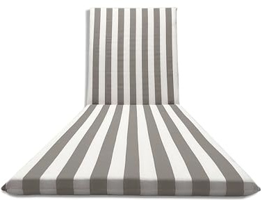 Par de cojines acolchados para tumbona, totalmente desenfundables, 100% algodón, 190 x 60 x 4,5 cm (blanco y gris)