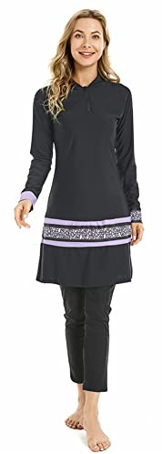 Musulmán Trajes de baño Cobertura Completa islámico Traje de baño 3Pcs Manga Larga hiyab Burkini Traje de baño