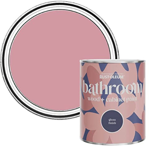 Rust-Oleum Pink Moisture Resistant Bathroom Wood and Cabinet Paint in Gloss Finish - Dusky Pink 750ml