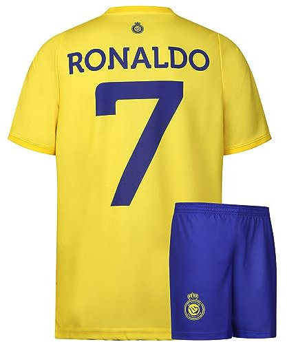 Al-NASSR Fußball Trikot Set Heim - 2025-2026 - Kinder und Erwachsene - Jungen - Sportsachen - Geschenk - Sport t Shirt - Sportbekleidung - Größe 164