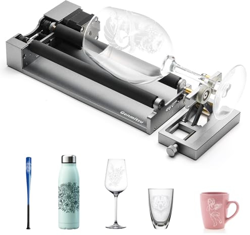 Genmitsu MD19 Rotary Roller Kit, 360° Y-axis Engraving Accessories for Genmitsu L8, Z6, Kiosk, Kortek, Rolling Block for Various Height and Length Objects, Cylindrical Object, Wine Glass, Tumblers