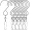 Qianyu 12 Stück drehbarer Hakenclip Spinning Windspielen Haken Clips Edelstahl Dual Clip Wirbel Windspinner zum Aufhängen von Windspielen Vogelfutterspender Gartenzubehör (Silber)