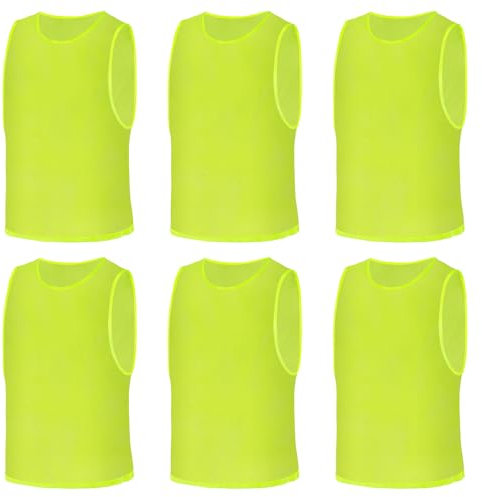 AUYAO Fussballtraining Leibchen Fubball Kinder 6 Set Mesh Trimmage Trainingsleibchen Fußball Trainingsweste Sport Markierungshemd Damen Westen fürs Fussball Volleyball Basketball Teamtraining M (Grün)