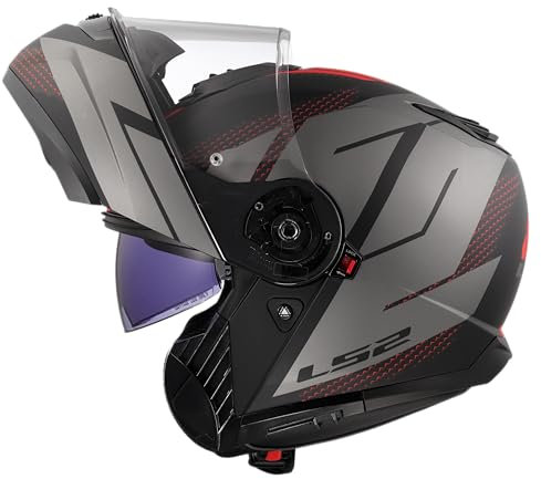 LS2, Casco Moto Modulare STROBE II CODE Matt Black Grey, M