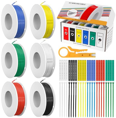 22 AWG 0,3mm² Elektronik Elektrischer Draht Kabel kit 6 Farbe Spule 10 Meter Each 22 awg draht verzinntes kupfer litzen Für DIY RC-Flugzeuge Lampen Haushaltsgeräte Messgeräte usw.