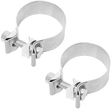 Keboyoe 2 stycken 63–67 mm avgasrör klämma ledbultar rostfritt stål avgasrör rörklämma, klämma rörkontakt rörklämma spännkäppklämmor avgasklämma för avgasrör vattenrör