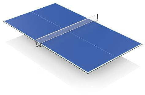 8X4 FT Ping Pong Table Top, Foldable Table Tennis Table for Billiard and Pool Tables, Indoor Table Tennis Conversion Top with Net & Premium Foam Padding - Perfect for Family Game Rooms