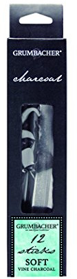Grumbacher Vine Charcoal, Soft, 12/Pk (V4112)