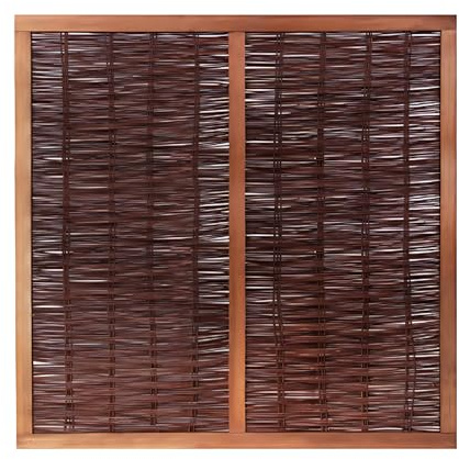 Papillon Premium Framed Woven Willow Wicker Wattle Natural Hurdle Fence Privacy Panels Garden Screening Wooden Fencing 1.8m x 1.8m (6ft x 6ft)