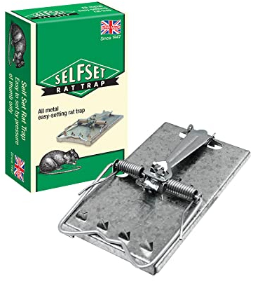 Selfset Rat Trap Kills Rats Galvanised Metal Strong, Quick Snap and Hold