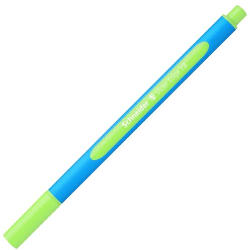 Schneider writing instruments ballpoint pen Slider Edge, cap model, XB, light green, shaft: cyan-light green, 1-pack