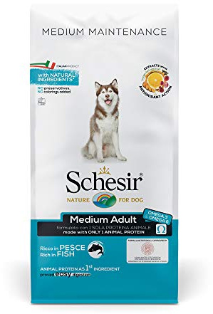 Schesir, Alimento Secco per Cani di Media Taglia al Gusto Pesce, in Crocchette - Formato Sacco da 12Kg