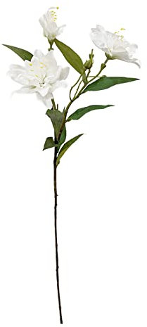 INIFLM 3 rami artificiali di giglio, gambo lungo finto, fiori di giglio, bouquet di giglio in vera fioritura per decorazioni domestiche di nozze (bianco)