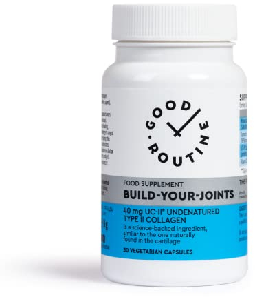 BUILD-YOUR-JOINTS (30 Vegetarische Kapseln) - Premium-Nahrungsergänzungsmittel für gesunde Gelenke und Knochen, Knorpelreparatur mit patentiertem UC-II® Typ II KoIIagen, Salix alba, Curcuma, Vit D3