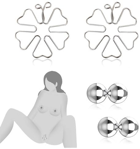 2 stk Schneeflocken Nippelklemmen Brustwarzen Sex Spielzeug für Frau & 4 stk Magnetische Nippelklemmen Schamlippen Klemmen,Nipple Clamps Bondageset Fessel Set,SM Sexspielzeug für Paare Extrem Sex