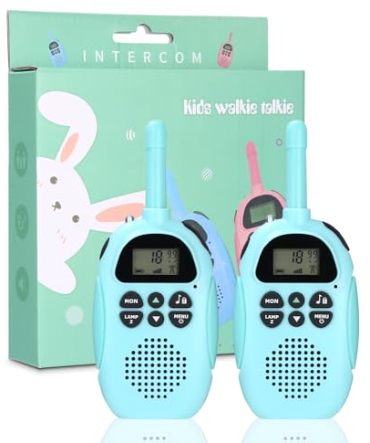 2 Pack Walkie Talkie Kinder, Aufladbar Walkie Talkies, 22-Kanal Kinder Funkgerät Spielzeug für Jungen Mädchen, Abenteuer im Freien Outdoor Camping Wandern