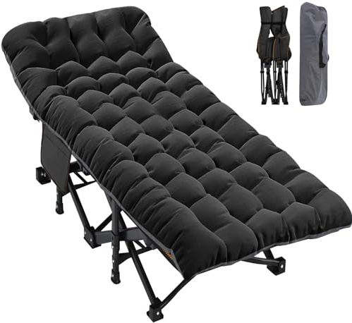 ABORON Camping Cot for Adults, Folding Sleeping Cot with Mattress, 500 lb Capacity Heavy Duty Outdoor Folding Sleeping Bed, Portable Cot Bed for Camping, Indoor Guest Use, Home & Travel