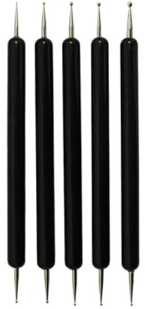 5 Pcs Embossing Tool,Embossing Stylus Set with Different Size Double,Mandala Dotting Tools,Dotting Tool,Embossing Pen,Drypoint Etching Tools,Craft Tools,Foil Embossing(Color:Black)