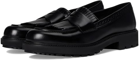ECCO Women's Oslo Brogue Penny Loafer, Black, 6-6.5