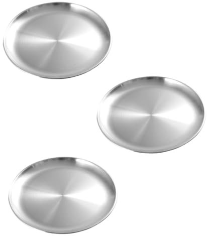 PRETYZOOM Plato De Acero Inoxidable Bandeja Para Comida Soporte Para Desayuno Duradero y Fácil De Mantener